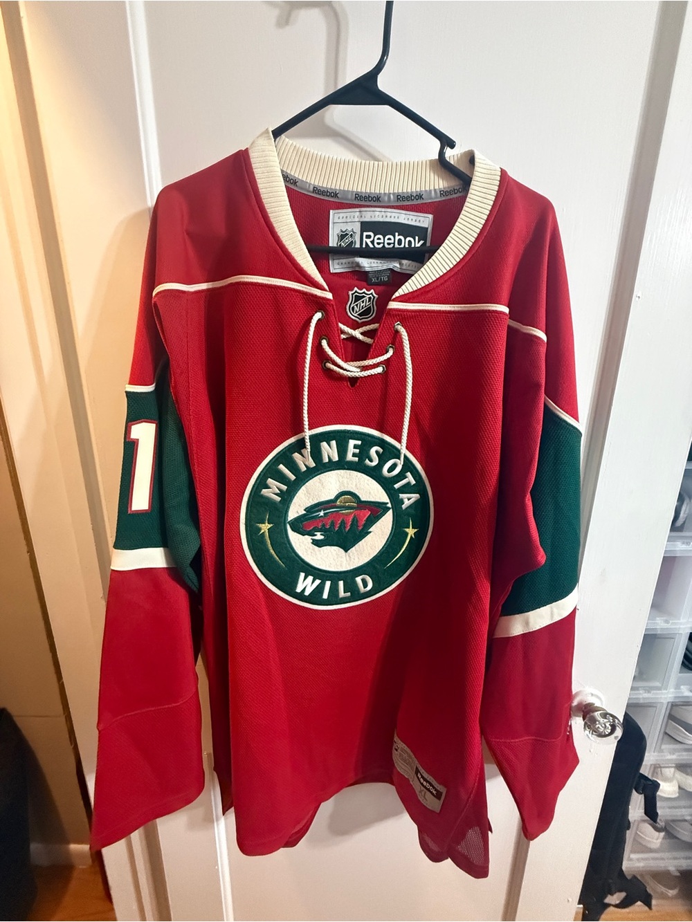 Reebok Minnesota Wild Red & Green Hockey Jersey Zach Parise XL